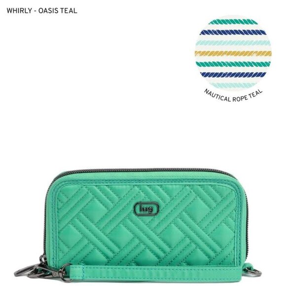 Lug Whirly RFID Wristlet Wallet Oasis Teal Green - Picture 1 of 15